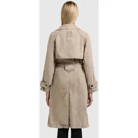 khujo Trenchcoat "ENZA", Damen, Gr. L, beige (latte braun), Web, 100% Baumwolle, regular fit knielang, Raglanärmel abgesteppte Kante verstellbar, Mäntel