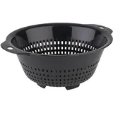 APS Seiher, Küchensieb, Ø 27,5 cm, Höhe 12 cm, Nudelsieb, Abtropfsieb mit ergonomischen Griffmulden, anthrazit