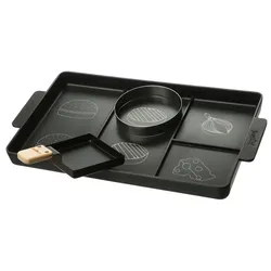 Cookut Burger Chef - Burger Set - Anrichteplatte für Burger 40x23cm - Burgerring...