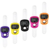 5er-pack Fingerzähler, Klicker-fingerzähler, Mini-linienzähler, Handzähler, 5-stellige Lcd-anzeige Für Inventur, Sport, Marketing, Golf (zufällige Farbe)