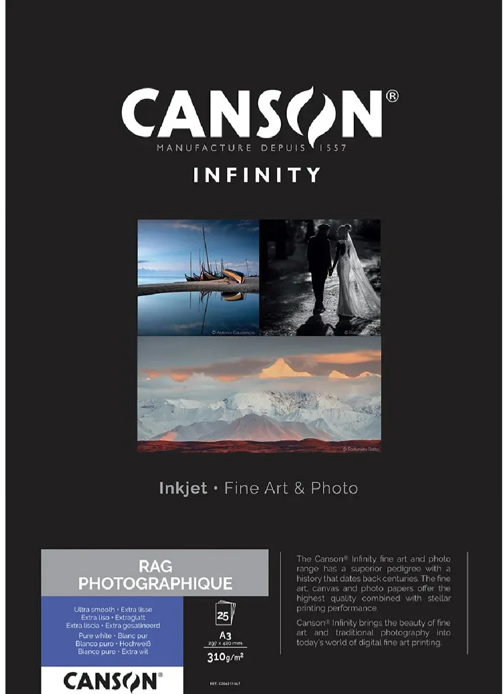 CANSON Infinity Rag Photographique II A3 310g/m2 25 Blatt