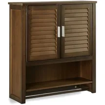 Relaxdays Hängeschrank dunkelbraun LAMELL, Badschrank mit Handtuchhalter, Wandschrank aus Bambus, HBT: 66 x 20 cm