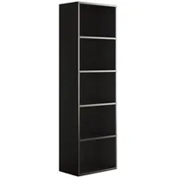 Vicco Bücherregal Bob, Schwarz 40 x 132 cm mit 5 Fächern