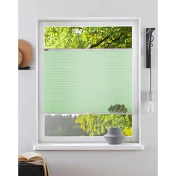 Plissee MY HOME "DAHRA - in Crush-Optik" Gr. 9, grün (mint), B:120cm H:130cm, Obermaterial: 100% Polyester, Plissees, Fixmaß, Bestseller mit über 5500 4,5-Sterne-Bewertungen, Klemmträger