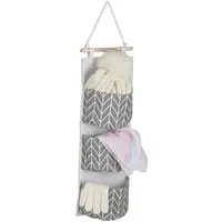 Relaxdays Hängeorganizer, 3 Fächer, Baumwolle, HxB: 74x20 cm, Hängetasche