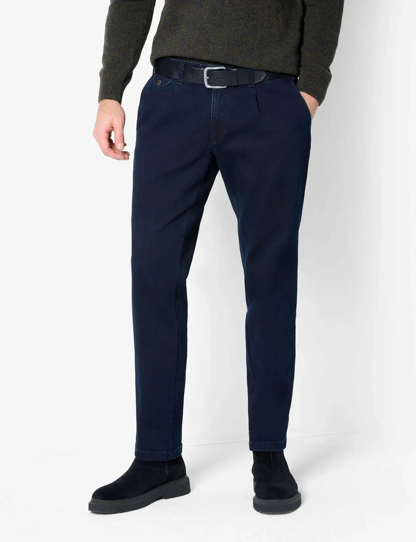 Eurex by Brax Herren Bundfaltenhose Style FRED, denim dunkelblau, Gr. 118