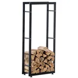 TPFLiving Kaminholzständer Kerry-II Metall 25 x 80 x 150 cm Schwarz