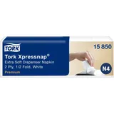 TORK 15850 Xpressnap Extra Soft Spenderserviette unbedruckt / Weiße Papierserviette für Serviettenspender N4 / 8x1000 Stück