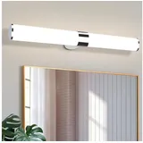 Homefire LED Spiegelleuchte Bad Spiegellampe 15W Badleuchte Wand 60CM Chrom Wandlampe Wasserdicht IP44 Wandleuchte Neutralweiß 4000K Feuchtraumleuchte Modern für Badezimmer Keller Küche Badschrank