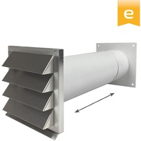 EASYTEC Energiesparender Mauerkasten Ø 125 mm Mit zwei Rückstauklappen Edelstahl