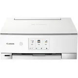 Canon PIXMA TS8351 Drucker Farbtintenstrahl Multifunktionsgerät DIN A4 (Scanner, Kopierer, 4.800 x 1.200 dpi, 6 separate Tinten, USB, WLAN, Duplexdruck, 2 Papierzuführungen, 5 GHz Support), weiß