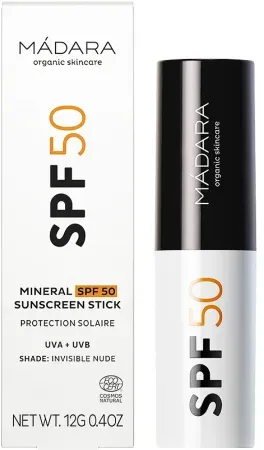 Mádara Mineralischer Sonnenschutz-Stick SPF50 Farbton Invisible Nude 12g