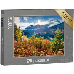 puzzleYOU Puzzle Puzzle 1000 Teile XXL „Herbstlandschaft an Eibsee, Deutschland“, 1000 Puzzleteile, puzzleYOU-Kollektionen Zugspitze
