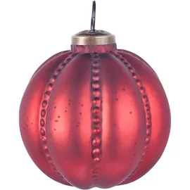 Beliani Weihnachtskugel 6er Set Glas rot
