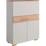 Home Affaire Sekretär HOME AFFAIRE "Citra", weiß (weiß, natur), B:90cm H:115cm T:35cm, Sekretäre, Sekretär, mit viel Stauraum, teilmassiv