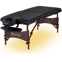 Master Massage NewPort Mobil Massageliege Kosmetikliege Therapiebett Klappbar mit Ambiente Beleuchtung Holz71cm Schwarz