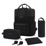 KAPTEN & SON Wickelrucksack Bergen Pro Diaper All Black, Schwarz