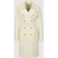 Madeleine Trenchcoat MADELEINE "Trenchcoat Eleganter Zweireiher mit breitem Reverskragen", Damen, Gr. 34, weiß (wollweiß), Obermaterial: 50% Polyester PES. 50% Wolle WO., Modern, gerade, Mäntel, Ärmelriegel