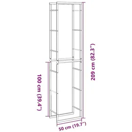 vidaXL Brennholzregal Stahl 50 x 30 x 209 cm Schwarz