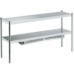 Metallische arbeitsplatzregal 2 regale, 1 mit wärmelampe - 900x350x700 mm - 600 W 230/1V - 1801030P Eurast