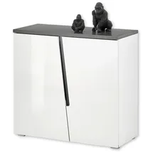 Stella Trading Kommode Boston weiß anthrazit B/H/T: ca. 88x83x38 cm - weiß, anthrazit