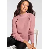 MELROSE Stehkragenpullover in rosa-melange, | Gr.: 36,