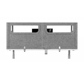 Bakker Elkhuizen BNESSUALGY160D60 Tischtrennwand U-Form mit Acrylfenster 60 cm tief Grau