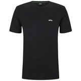 Boss T-Shirt mit Label-Schriftzug Modell 'Tee Curved', Black, L