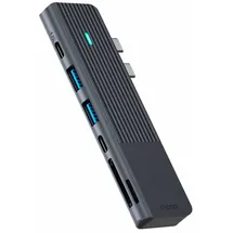 Rapoo UCM-2003 USB-C Multiport Adapter für MacBook, Kompatibel mit USB-C Multifunktionsanschluss, 100W Power Delievery, 4k HDMI, USB-C, 2 USB-A 3.0 Datenports, SD/microSD Speicherkartenleser