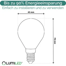 Lumiled LED-Lampe 6er Set P45 E14 2,2 W 2700 K Warmweiß