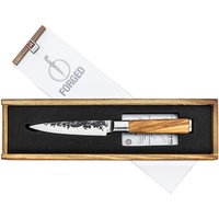 Forged Olive Universalmesser, 12cm, handgefertigt, in Holzkiste