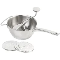 Rosenstein & Söhne Edelstahl-Passiergerät mit 3 Einsätzen, spülmaschinenfest, Ø 20 cm