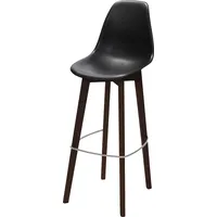 Essentials Keeve schwarz ohne Armlehne, Birkenholzgestell, mit sitzfläche, 53x47x119cm