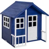 hadin Kinderspielhaus aus Tannenholz 131 x 115,5 x 136 cm Blau/Weiß