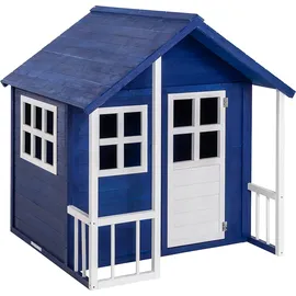 hadin Kinderspielhaus aus Tannenholz 131 x 115,5 x 136 cm Blau/Weiß