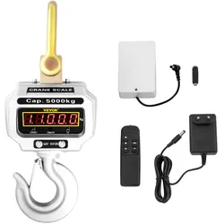 VEVOR Wildwaage Digital 5 000 Kg Hängewaage Digital mit hoher Genauigkeit elektronische Kranwaage Hängewaage Digitale Haken Mini tragbare Hängewaage