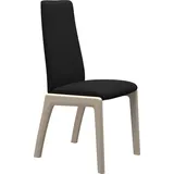 Polsterstuhl STRESSLESS "Laurel", braun (chestnut dinamica, eiche gekalkt), B:57cm H:92cm T:59cm, Microfaser DINAMICA (88% Polyester, 12% Polyurethan), Stühle, Polsterstuhl, Low Back, Größe L, mit abgerundeten Beinen in Eiche gekalkt