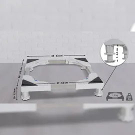 deluke DELUKE® Waschmaschinen Untergestell BART - 4 Füße, für 300kg UNIVERSAL Waschmaschinen Sockel Trockner Untergestell für Kühlschrank Weiß