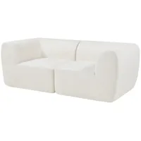 [en.casa] Modular Sofa 2-Sitzer Hurvas Bouclé Cremeweiß [en.casa]