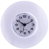 Atyhao Mini Duschuhr wasserdichte Wanduhr Saugnapf Badezimmeruhr Sauguhr für Dusche Waschraum Küche(Weiß)