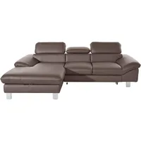Cotta Ecksofa Driver, mit Kopfteilverstellung, wahlweise mit Bettfunktion, grau