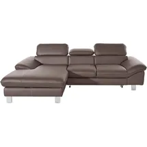 Cotta Ecksofa Driver, mit Kopfteilverstellung, wahlweise mit Bettfunktion, grau