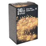 Spetebo Silver Wire cluster Lights - 240 led / 2,4 m - Draht Büschel Lichterkette für Außen