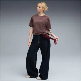 Puma Elevated Relaxed Velour Rib Tee Rosine XS