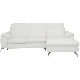 vente-unique Ecksofa aus Büffelleder – elfenbeinfarben – rechter Winkel