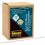 IDENA Mini-Lichterkette USB 1,25 m Warmweiß