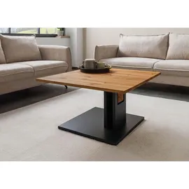 MASSIVMOEBEL24.DE Couchtisch Wildeiche Beige 80 x 80 x 43 cm