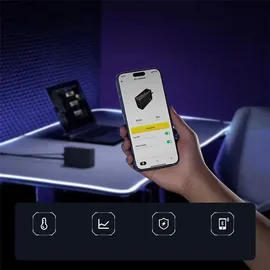 Baseus GaN 3x USB-C USB DC, 240W Smart-Desktop-Schnellladegerät – Schwarz