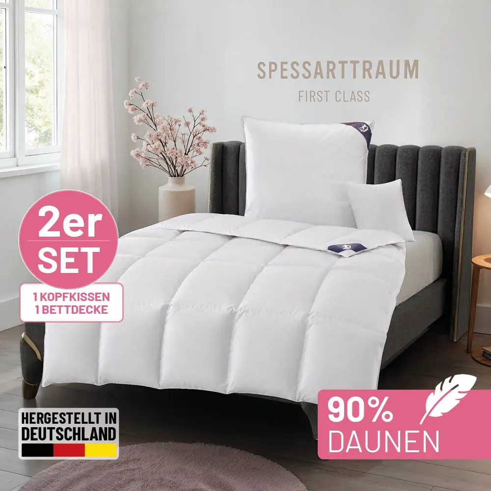 Daunenbettdecke + Federkissen SPESSARTTRAUM 