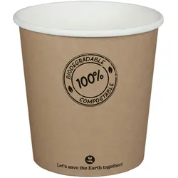 VEPATIM 25x BIO Suppenbecher 650ml braun biologisch abbaubar O11.5cm